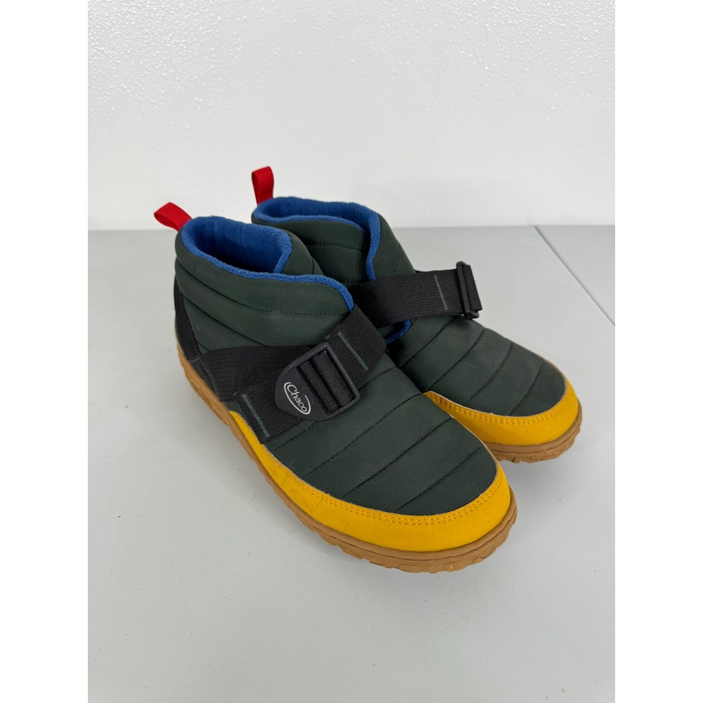 Chaco Ramble Puff Mid Green Yellow Quilted Booties Mens 9 JCH108277